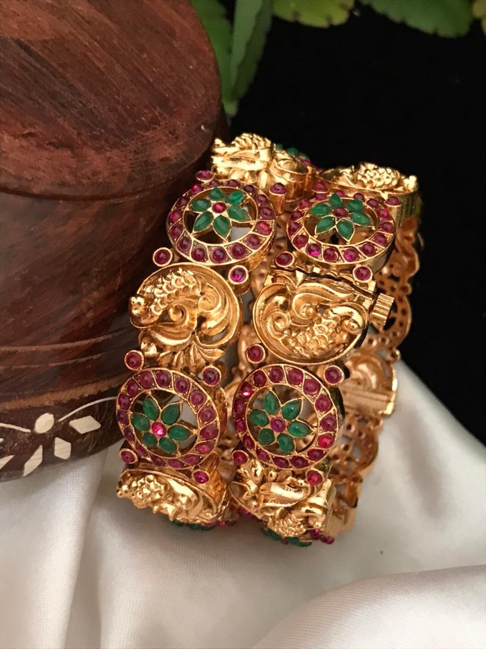 CZ Matte Finish Kada Bangles D499652D