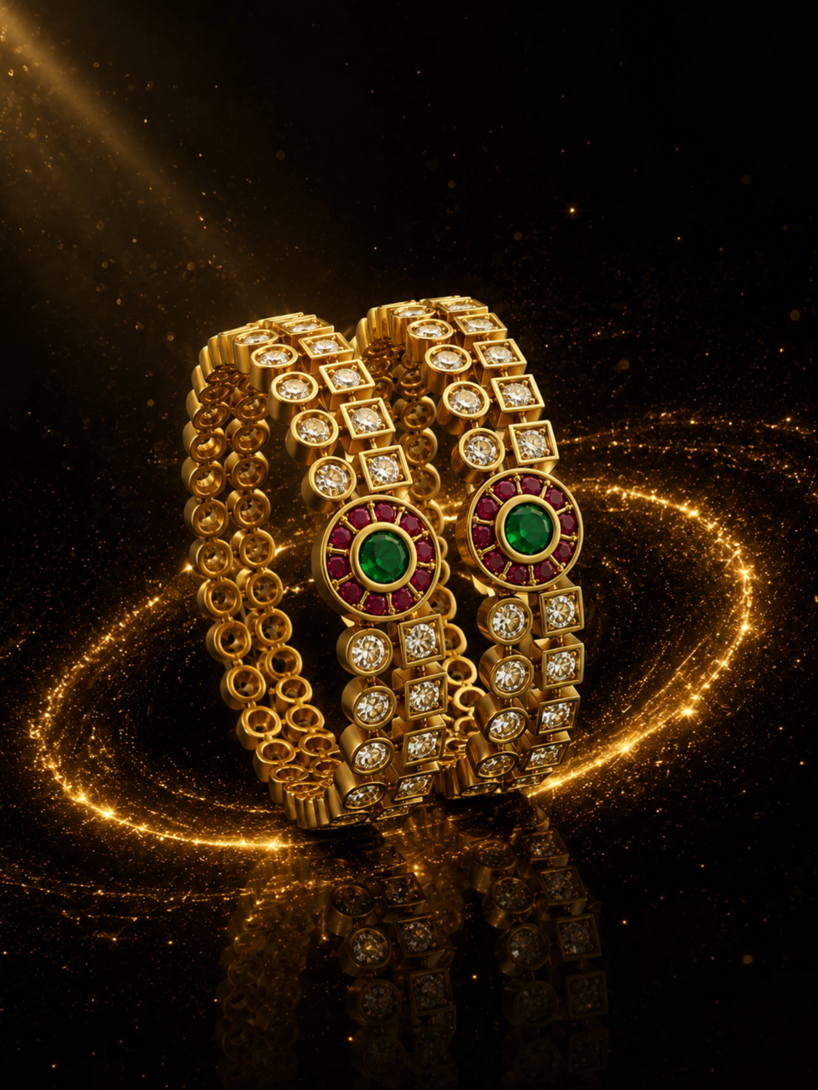 CZ Matte Finish Kada Bangles D499652D