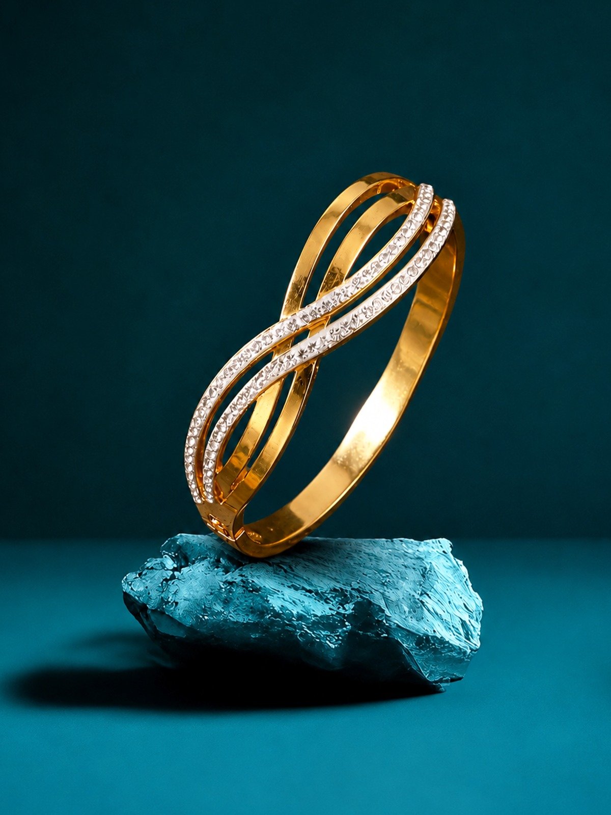 CZ Matte Finish Kada Bangles D499652D