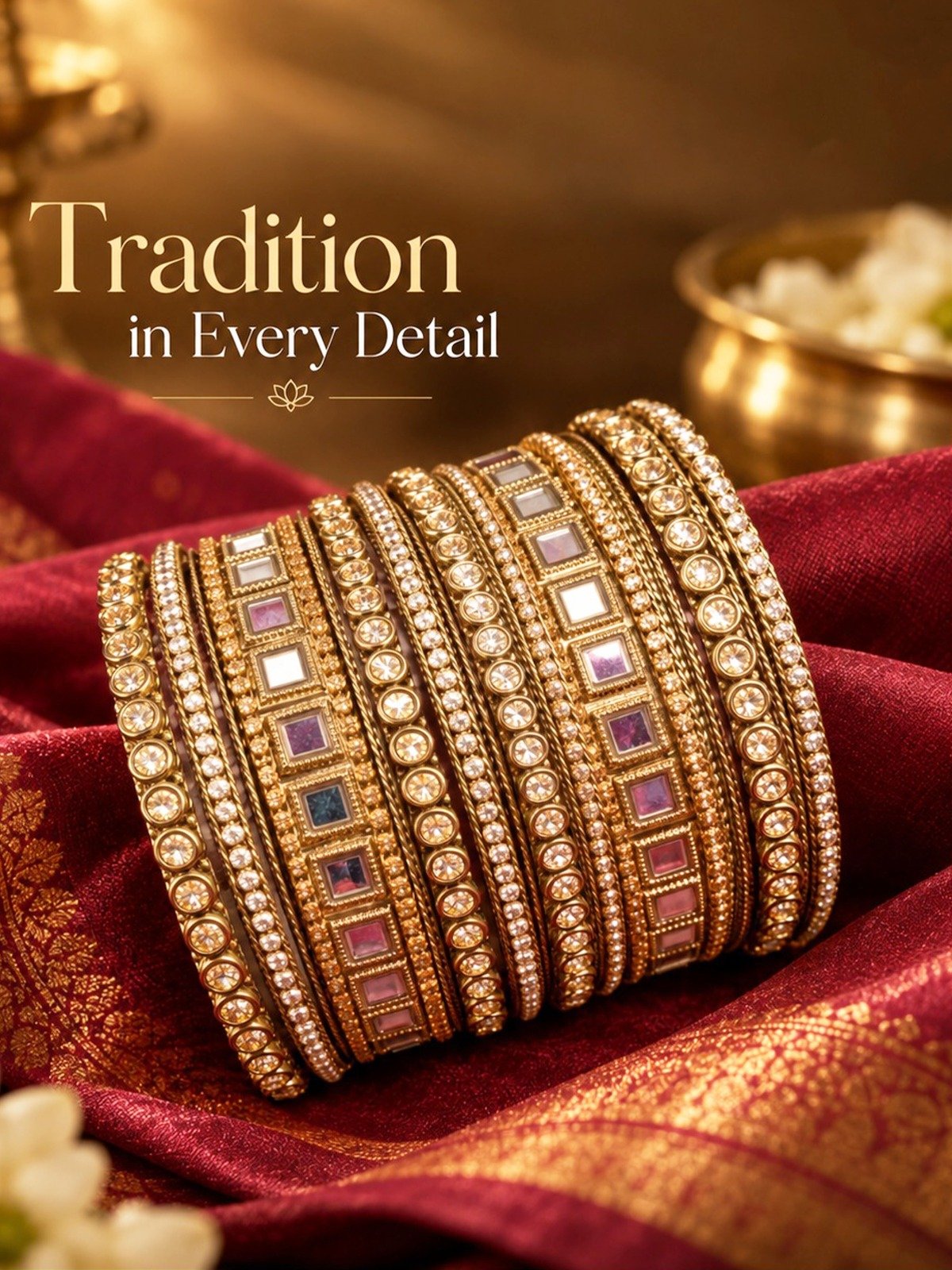 CZ Matte Finish Kada Bangles D499652D