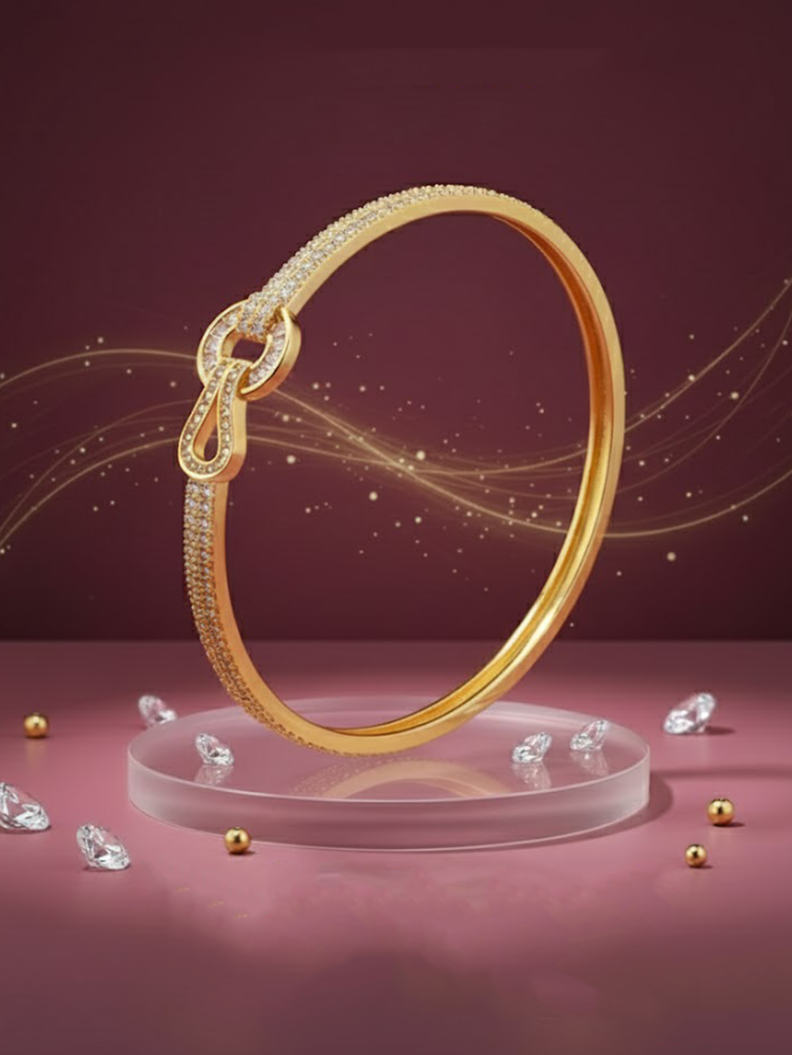 CZ Matte Finish Kada Bangles D499652D